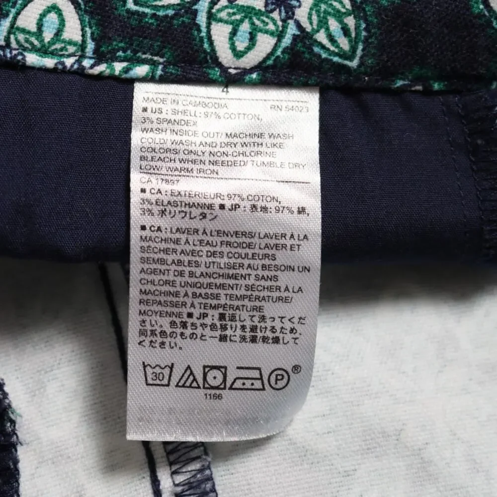 Banana Republic Navy Green Floral Geo Print Sailor Shorts 4